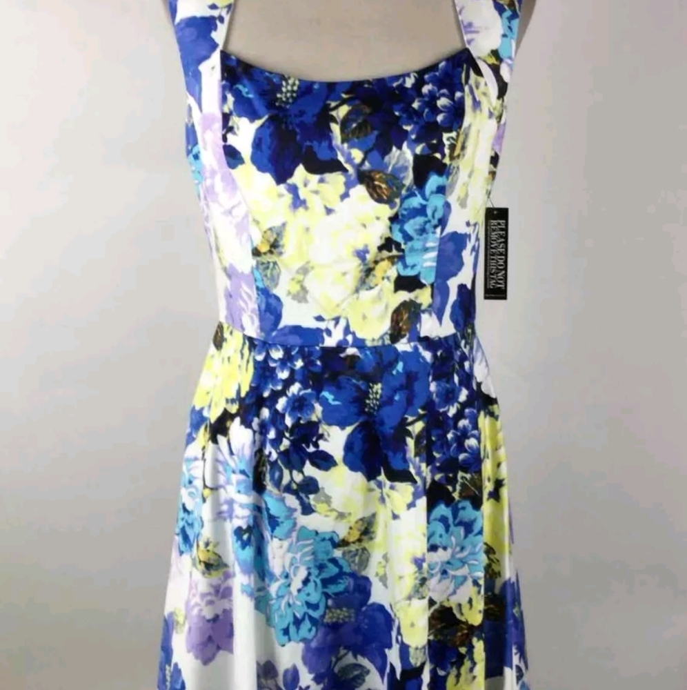 NWT NY & Co. White Blue Yellow Multi Floral Print